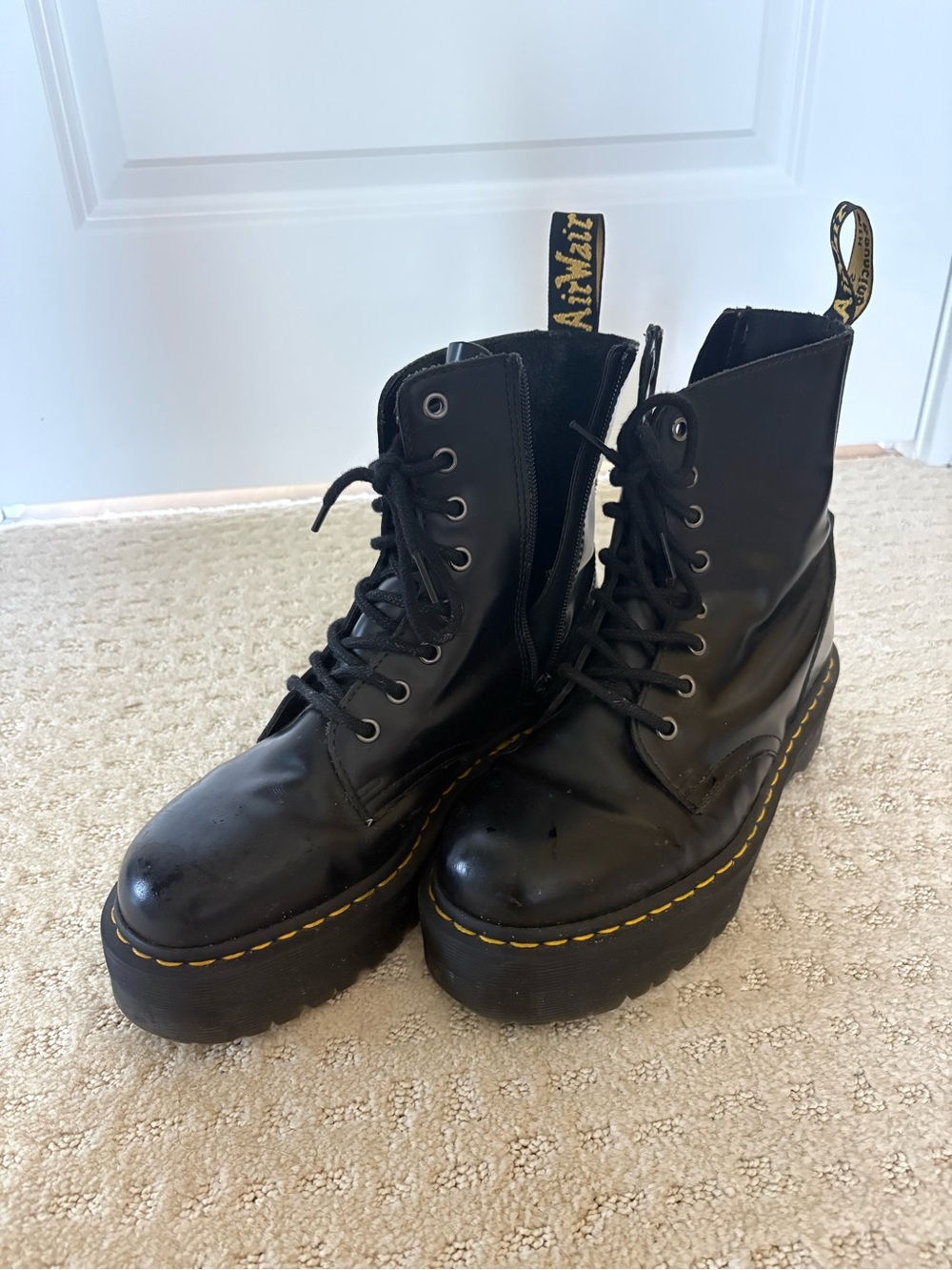 Dr. Martens Women's Black Platform Lace-Up Boots, size 9